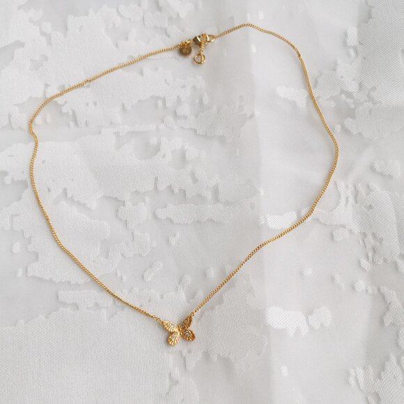 Julie Vos Butterfly Gift Gold Neckalce Clear Crystal - Picture 3 of 4